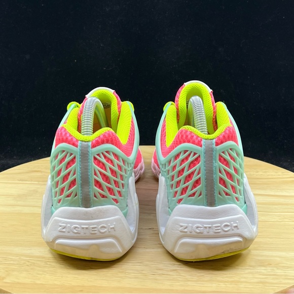 Reebok Zigtech Blue/Pink/Neon Green Size 6y/ Womens Size 7.5 Athletic Shoes - Picture 5 of 10
